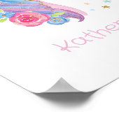 かわいいユニコーンベビーガールナーセリー壁デカール ポスター (角)