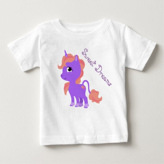 かわいいユニコーンベビー ベビーTシャツ (正面)