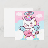 かわいいユニコーンホリデーカード シーズンカード (正面/裏面)