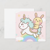 かわいいユニコーンホリデーカード シーズンカード (正面/裏面)