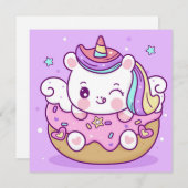 かわいいユニコーンホリデーカード シーズンカード (正面/裏面)