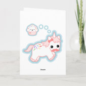 かわいいユニコーンホリデー シーズンカード (裏面)