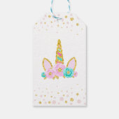 かわいいユニコーンホーン1st誕生日金ゴールドグリッターギフトT ギフトタグ (裏面)