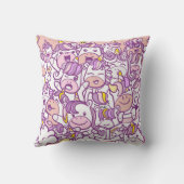 かわいいユニコーンポニー：魔法ドードルコレクション クッション (裏面)