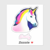 かわいいユニコーンマジカルスターズスケッチガールネーム シール (シート)