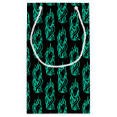 かわいいユニコーンマジカルターコイズ追加の名前または文字 スモールペーパーバッグ (裏面)