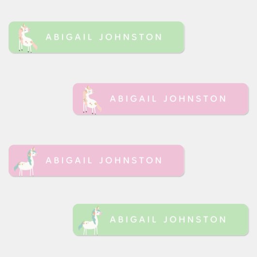 かわいいユニコーンマジカルモノグラム服 ラベル (グループ)