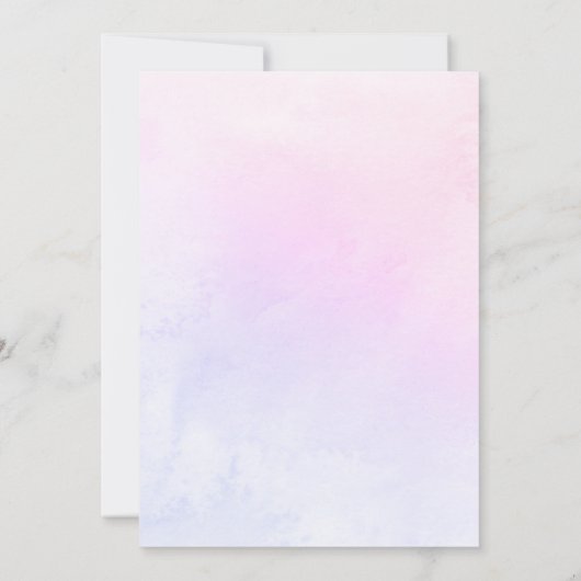 かわいいユニコーンマジカルレインボーウォーター誕生日 招待状 (裏面)