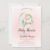 かわいいユニコーンムーンスターズベビーシャワー招待状 招待状 (正面)