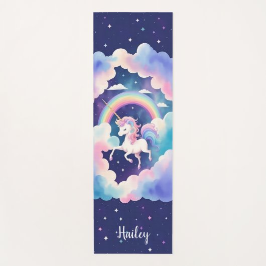 かわいいユニコーンヨガマットと名前をカスタムする ヨガマット (正面)