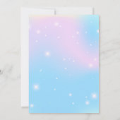 かわいいユニコーンラインボードーナツ誕生日子供 招待状 (裏面)