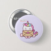 かわいいユニコーンラブイラスト 缶バッジ (正面&裏面)
