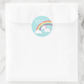 かわいいユニコーンレインボーガールズバースデーパーティー ラウンドシール (バッグ)