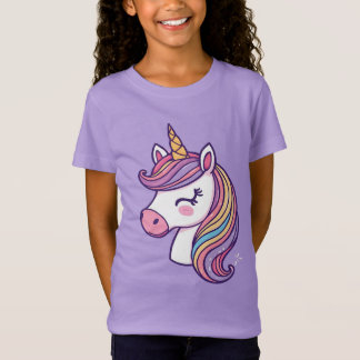 「かわいいユニコーンレインボーキッズTシャツ」 Tシャツ