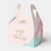 かわいいユニコーンレインボーパステルゲーブルフアビーボックス フェイバーボックス (裏面サイド)