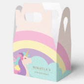 かわいいユニコーンレインボーパステルゲーブルフアビーボックス フェイバーボックス (オープン)