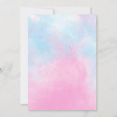 かわいいユニコーンレインボーピンクブルー誕生日 招待状 (裏面)