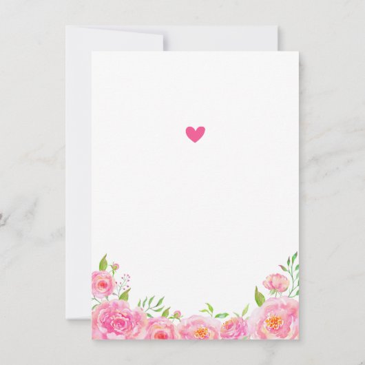 かわいいユニコーンレインボーフローラガールバースデーパーティー サンキューカード (裏面)