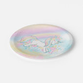 かわいいユニコーンレインボーベビーシャワー紙プレート ペーパープレート (アングル)