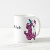 かわいいユニコーン名前をカスタムするマグ コーヒーマグカップ (正面右)