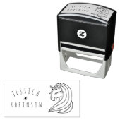 かわいいユニコーン名前をカスタムする校書署名 セルフインキングスタンプ (インサイチュ)