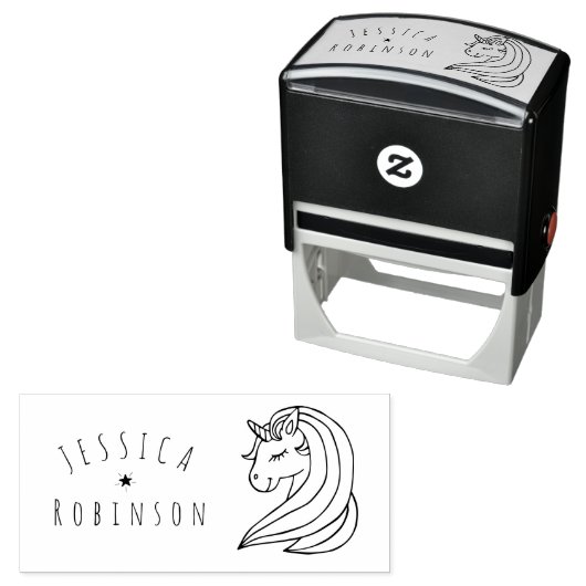 かわいいユニコーン名前をカスタムする校書署名 セルフインキングスタンプ (インサイチュ)