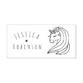 かわいいユニコーン名前をカスタムする校書署名 セルフインキングスタンプ (デザイン)