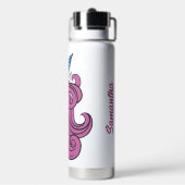 かわいいユニコーン名前をカスタムする ウォーターボトル (背面)