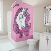 かわいいユニコーン名前をカスタムする&カラーシャワーカーテン シャワーカーテン (インサイチュ)