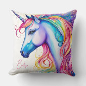 かわいいユニコーン子供部屋枕と子供部屋 クッション (正面)