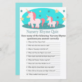 かわいいユニコーン子供部屋韻クイズ赤ちゃんシャワーゲーム (正面/裏面)