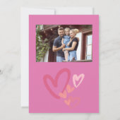 かわいいユニコーン家族の写真ピンク2歳の誕生日パーティー 招待状 (裏面)