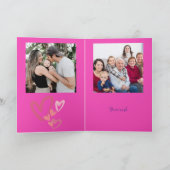 かわいいユニコーン家族の写真2nd誕生日カード サンキューカード (内部)