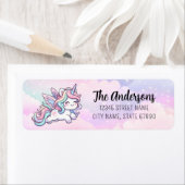 かわいいユニコーン差出人住所ラベル ラベル (インサイチュ)