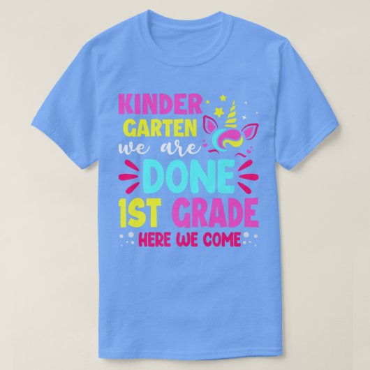 かわいいユニコーン幼稚園 １年生終了！ Tシャツ (デザイン正面)