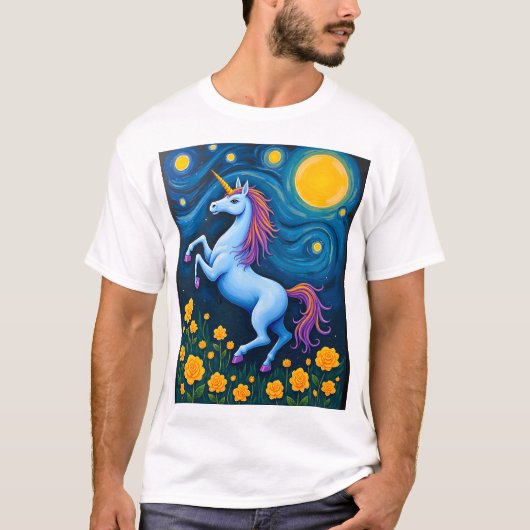 かわいいユニコーン星空の夜(3) Tシャツ (正面)