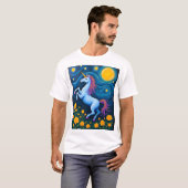かわいいユニコーン星空の夜(3) Tシャツ (正面フル)