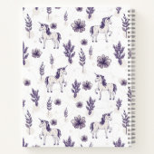 かわいいユニコーン柄のノートパーソナライズされたブック ノートブック (裏面)