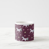 かわいいユニコーン柄、魔法の馬好き エスプレッソカップ (正面)