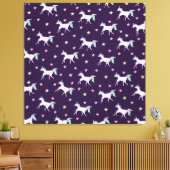 かわいいユニコーン柄、魔法の馬好き キャンバスプリント (インサイチュ (リビング))