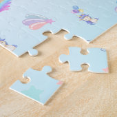 かわいいユニコーン気球の虹の誕生日パーティーキッズ ジグソーパズル (側面)