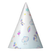 かわいいユニコーン気球の虹の誕生日パーティーキッズ パーティーハット (左)