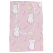 かわいいユニコーン猫かわいいカチコーン子供へ ミディアムペーパーバッグ (正面)