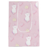 かわいいユニコーン猫かわいいカチコーン子供へ ミディアムペーパーバッグ (裏面)