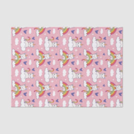 かわいいユニコーン猫の虹色パターン バレンタインデー 薄葉紙
