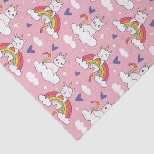 かわいいユニコーン猫の虹色パターン バレンタインデー 薄葉紙 (詳細)