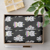 かわいいユニコーン猫の黒い柄 薄葉紙 (ギフト)