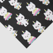 かわいいユニコーン猫の黒い柄 薄葉紙 (詳細)