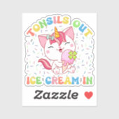 かわいいユニコーン猫アイスクリーム |プおもしろいン シール (シート)