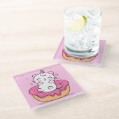 かわいいユニコーン猫ガラスコースター ガラスコースター (アングル)